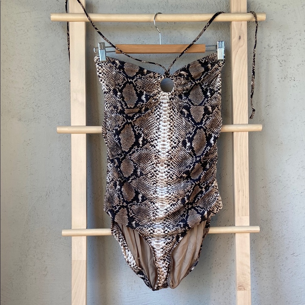Bond- Eye Snake Print One-Piece Swimsuit Sz 16